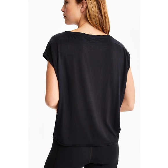 Lole Agda Short Sleeve Tee Black Size Large Sweatshirt Terry Material Athleisure - Picture 3 of 16